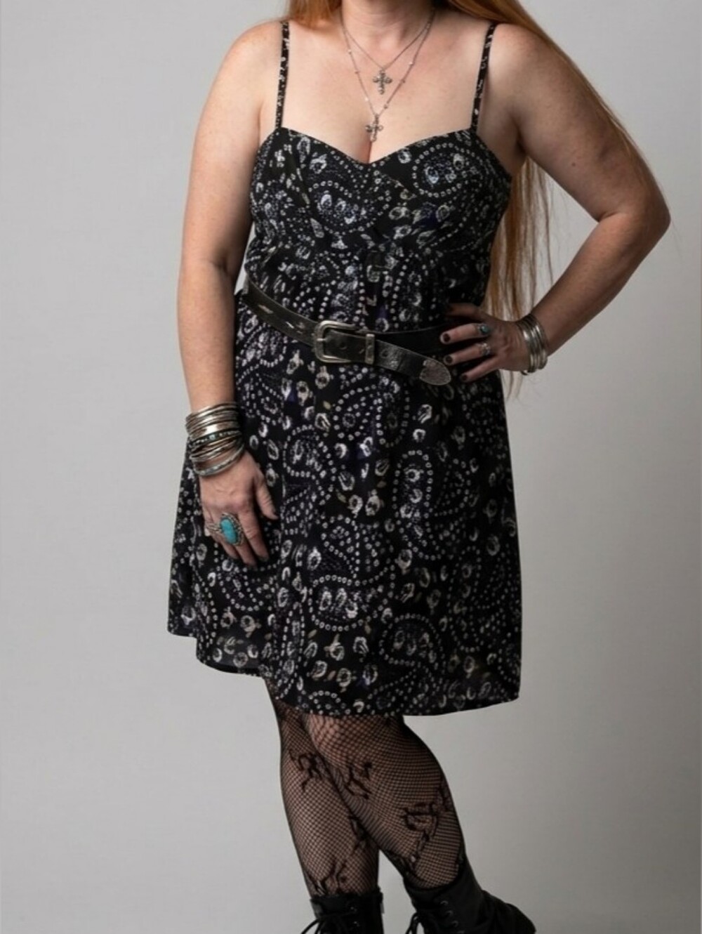 90s Grunge Lite Style Floral Paisley Mini Slip Dress / Nightie - Size Small